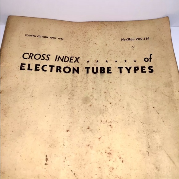 Cross Index of Electron Tube Type Forth Edition April 1946 War Department - Picture 1 of 10